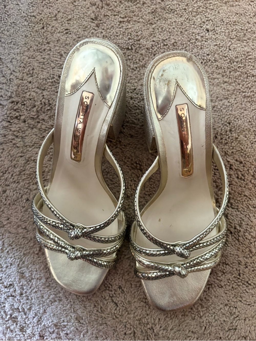 Sophia Webster Gold Snake Wrap Block Heel Sandals – 8💗WILL ACCEPT OFFER💗
